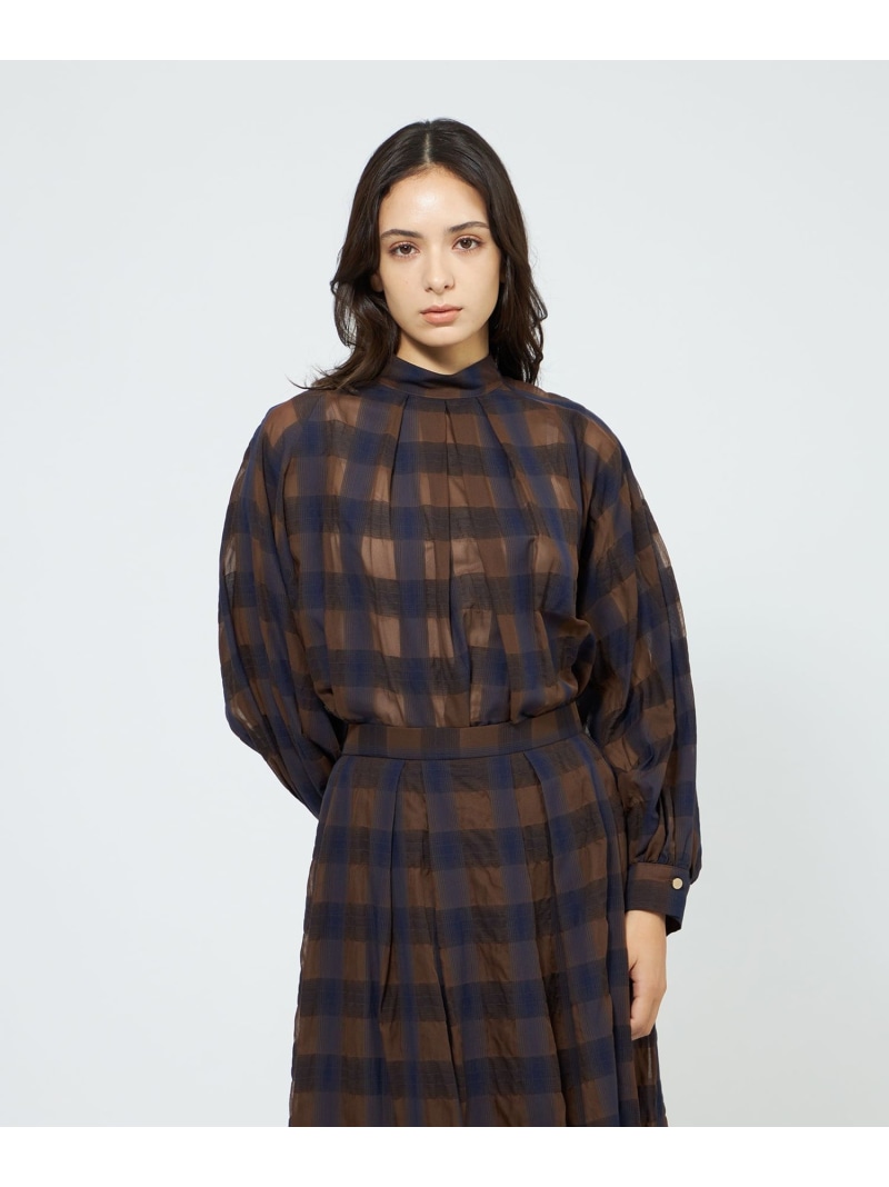 【SALE／30%OFF】【EPOCA STORIA】オンブレーチェックブラウス《WEB\u0026EPOCA THE SHOP店舗限定》 EPOCA エポカ トップス シャツ・ブラウス ベージュ【RBA_E】【送料無料】[ Fashion]