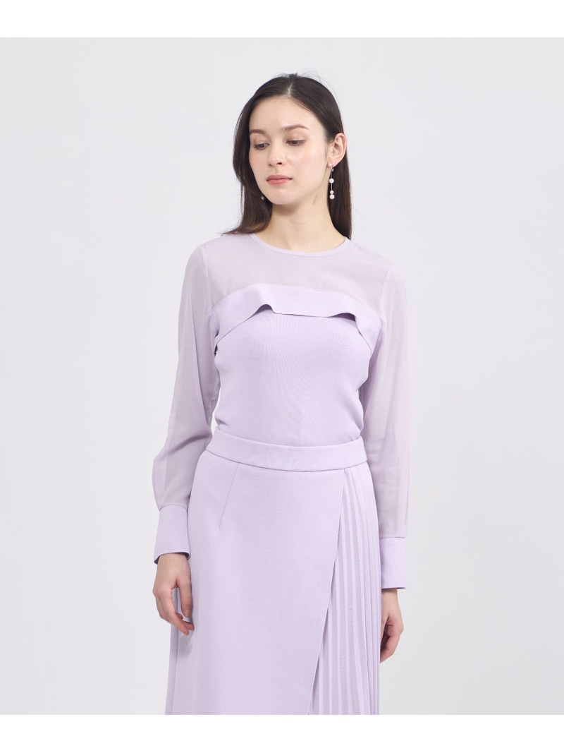 【La maglia】 シアーコンビニットプルオーバー EPOCA エポカ トップス ニット パープル ネイビー ホワイト【送料無料】[ Fashion]