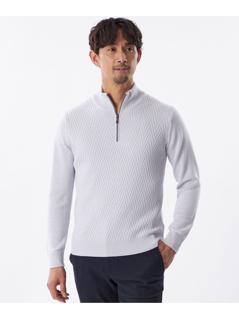 【SALE／22%OFF】【WEB&一部店舗限定】ハーフジップニット EPOCA UOMO エポカ トップス ニット ブラック グレー ネイビー【RBA_E】【送料無料】[ Fashion]｜EPOCA