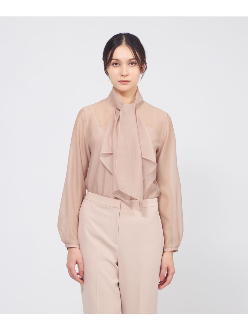 【SALE／20%OFF】シアークロス フリルブラウス EPOCA エポカ トップス シャツ・ブラウス ピンク ホワイト ネイビー【RBA_E】【送料無料】[ Fashion]｜EPOCA