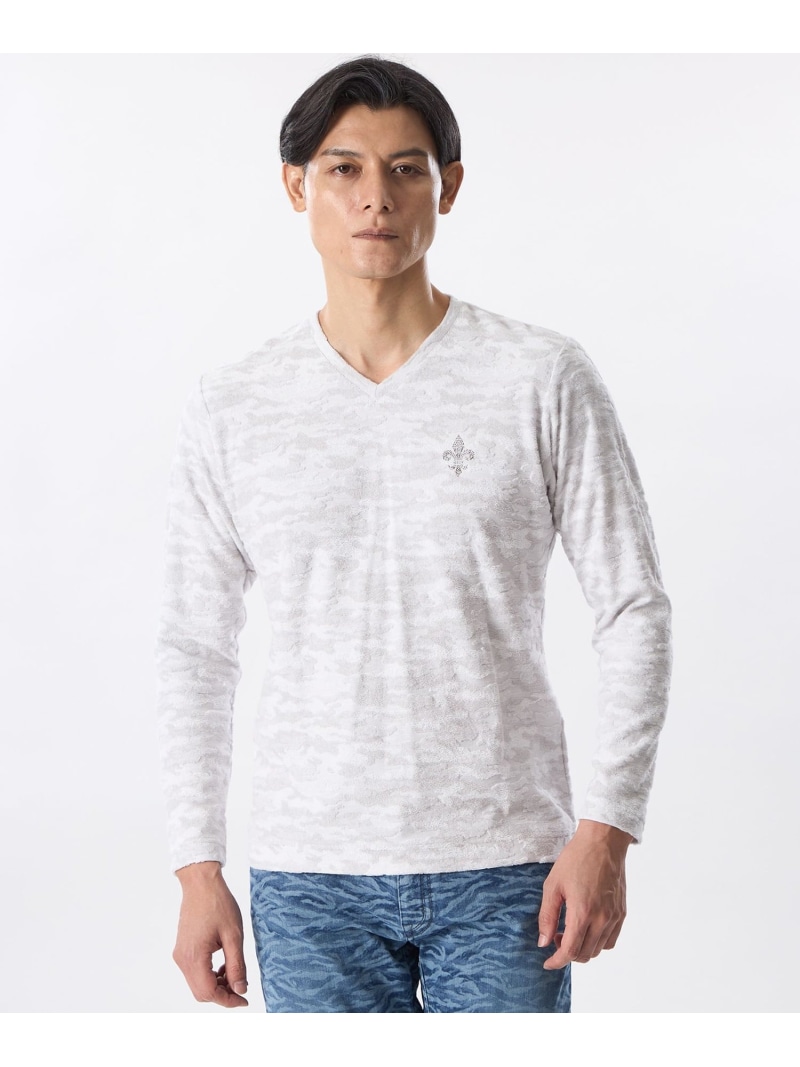 【SALE／38%OFF】【PRIMA COLLECTION】ランダムパイルカモフラロンT EPOCA UOMO エポカ トップス カットソー・Tシャツ グレー【RBA_E】【送料無料】[ Fashion]
