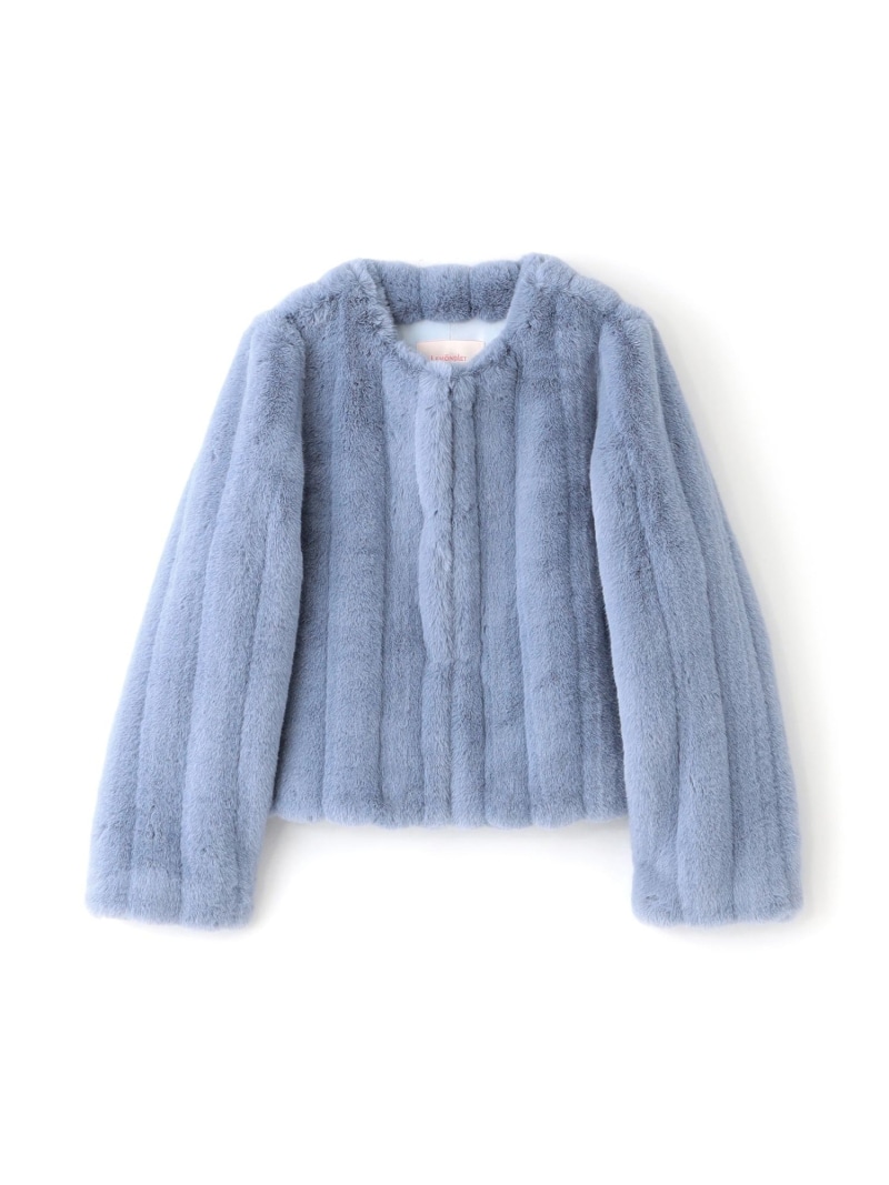 【SALE／20%OFF】【LEMONPLET】エコファーショートジャケット《WEB&EPOCA THE SHOP店舗限定》 EPOCA エポカ ジャケット・アウター その他のジャケット・アウター ブルー ピンク【RBA_E】【送料無料】[ Fashion]