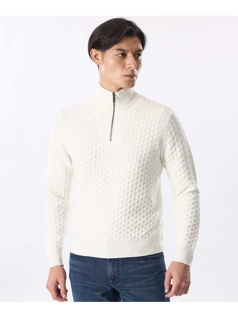 【SALE／14%OFF】ハーフジップニット EPOCA UOMO エポカ トップス 編み物 白いこと 黒いこと【RBA_E】【貨物輸送無料】[ Fashion]