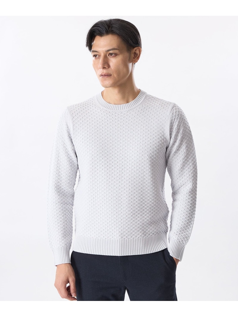 ハニーネストクルーネックニット EPOCA UOMO エポカ トップス 編み物 薄墨色 黒いこと ベージュ【貨物輸送無料】[ Fashion]