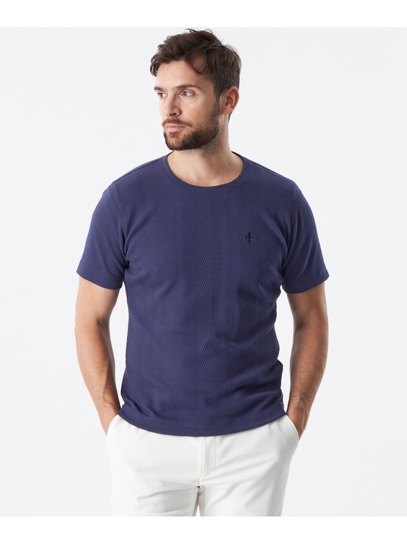 【SALE／14%OFF】ランダムワッフルストライプカットソー EPOCA UOMO エポカ トップス カットソー・Tシャツ ブラック ホワイト ブルー【RBA_E】【送料無料】[ Fashion]