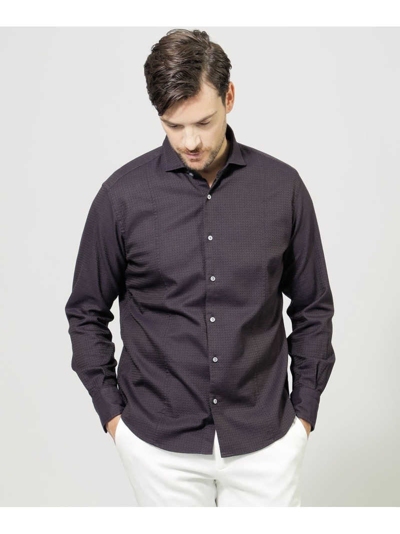 【SALE／33%OFF】ドビーストレッチシャツ EPOCA UOMO エポカ トップス シャツ・ブラウス ネイビー ベージュ グレー ホワイト【RBA_E】【送料無料】[ Fashion]