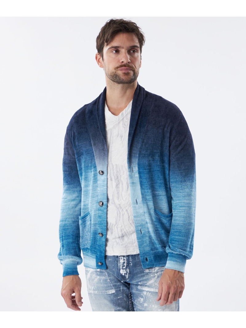 【SALE／42%OFF】【PRIMA COLLECTION】グラデーションボーダーカーディガン EPOCA UOMO エポカ トップス ニット ネイビー ブルー【RBA_E】【送料無料】[ Fashion]