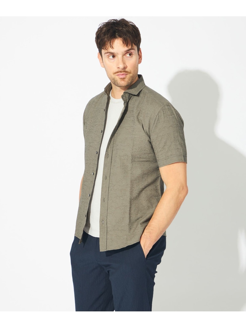 フローラジャカードシャツ EPOCA UOMO エポカ トップス シャツ・ブラウス ブラック グリーン【送料無料】[ Fashion] 23,100円