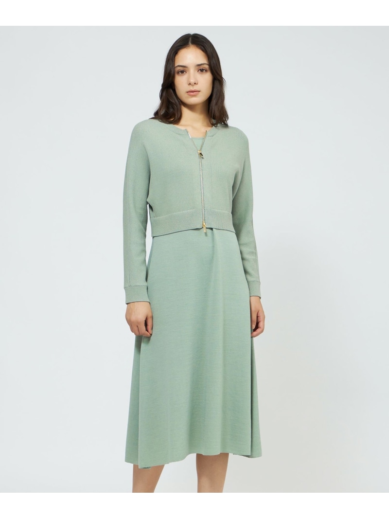 【SALE／20%OFF】【La maglia】 ジップアップニットワンピース EPOCA エポカ ワンピース・ドレス ワンピース グリーン【RBA_E】【送料無料】[ Fashion]