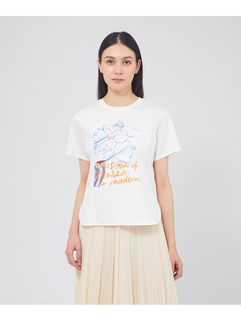 アニバーサリープリントTシャツ EPOCA エポカ トップス カットソー・Tシャツ ネイビー ホワイト【送料無料】[ Fashion]