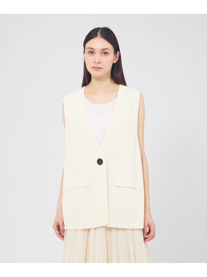 人絹ナイロン ニットジレ EPOCA エポカ トップス より良い・ジレ 白いこと【貨物輸送無料】[ Fashion]