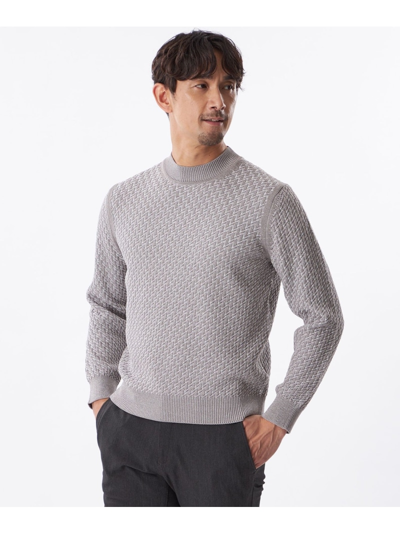 【SALE／16%OFF】ミックスモックネックニット EPOCA UOMO エポカ トップス 編み物 薄墨色 黒いこと【RBA_E】【貨物輸送無料】[ Fashion]