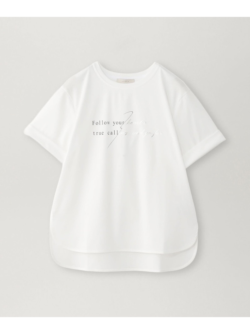シャイニーロゴTシャツ EPOCA エポカ トップス カットソー・Tシャツ ホワイト ブルー ピンク【送料無料】[ Fashion]｜EPOCA