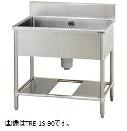 タニコー一槽シンク(うしろ側かばい立てあり)型：TRE-1S-75大きさ：幅750m 奥ふかさ600粍 高さ850粍貨物輸送：無料 (製造会社より)直送