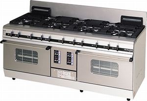 マルゼンパワークックガスレンジ(コンベクションオーブン積み上げる)型：MGRX-187F(旧MGRX-187E)大きさ：幅1800粍 奥ふかさ750粍 高さ800粍 うしろ側200粍貨物輸送：無料 (製造会社より)直送引きうける：製造会社引きうける付