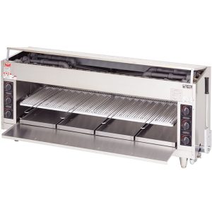 マルゼン上火式焼物器(スピードグリラー、自動点火)型式：MGK-154UB(旧MGK-154U)寸法：幅1570mm 奥行420mm 高さ580mm送料：無料 (メーカーより)直送保証：メーカー保証付｜空調・店舗・厨房センター