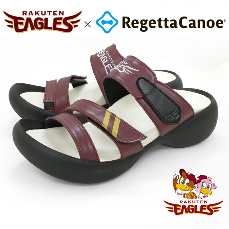 Regetta Canoe リゲッタ イーグルス サンダル レディース 限定 プロ野球 グッズ コラボ 東北ゴールデンイーグルス 12球団 女子 おしゃれ お洒落 早い者勝ち ギフト プレゼント ファン 応援グッズ 大きいサイズ 小さいサイズ S M L LL 日本製 国産