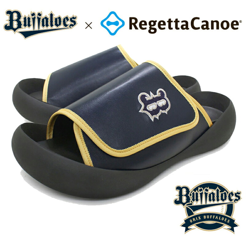 Regetta Canoe リゲッタ バファローズ メンズ サンダル 限定 プロ野球 グッズ コラボ オリックスバファローズ Buffaloes オリックス 12球団 おしゃれ お洒落 早い者勝ち ギフト プレゼント ファン 応援グッズ 大きいサイズ 小さいサイズ S M L LL 日本製 国産|スモック・割烹着のエプロン宝庫