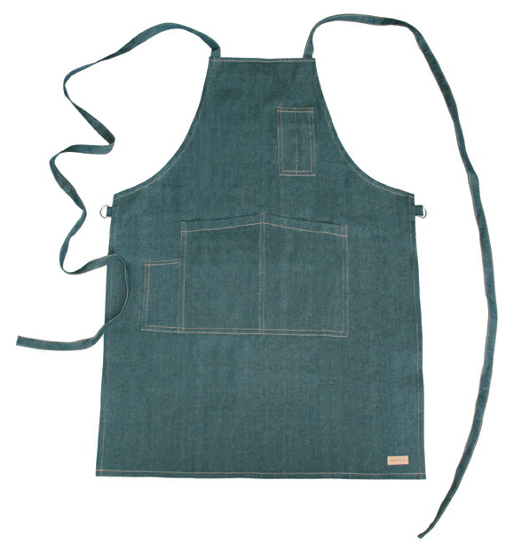 楽天市場】デニム エプロン ポケット3つ 胸付き バッククロス タスキ式