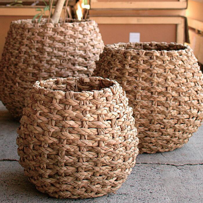 プランツバスケット 鉢植え押しかぶせる 草木カゴ 提げ篭鉢 プランターポット 観葉 草木 鉢押しかぶせる プランターカバー 鉢 かっこ良い 丸形 stem 室内 分かりやすい 自然的 今めかしい 室内装飾 ＜ Lush Basket B8210 B8211 B8212 8号 10号 12号 口径28糎 34糎 40糎 ＞ 花・ガーデン・DIY-植木鉢・プランター-ガーデニング・農業