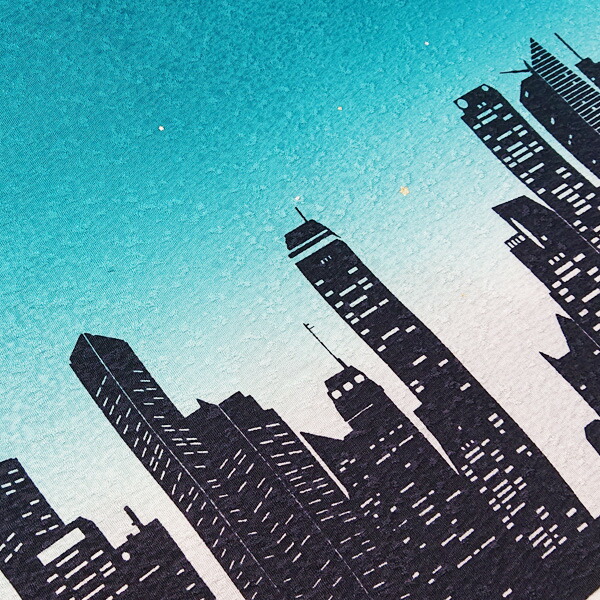 カラー秀抜さ 胴締め揚 帯揚げ おびあげ 街普通のシルエット 夜景 友禅 丹後製作白色巾 正絹 日本製 接合装小物 和小物 Marchesoni Com Br