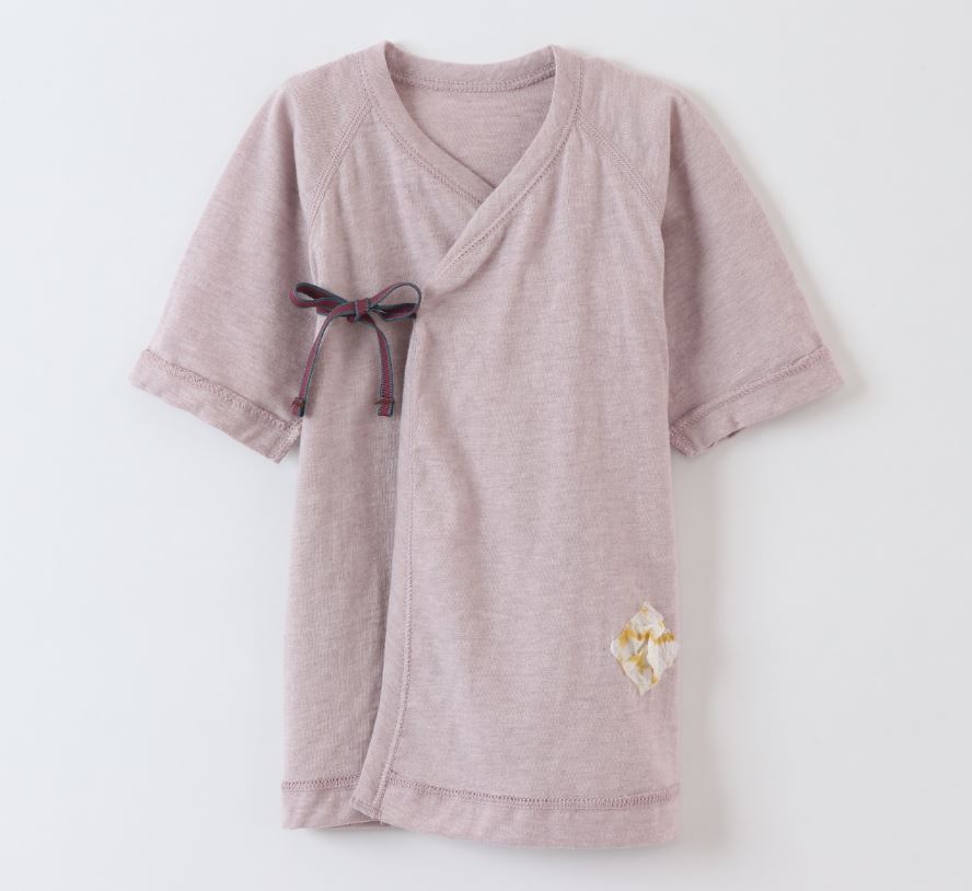 市場 短肌着 男の子 パープル 女の子 新生児 紐付き 安全 60cm ベビー 日本製 キナリ 子供 50cm 高品質 綿素材 紫 赤ちゃん 安心 肌着