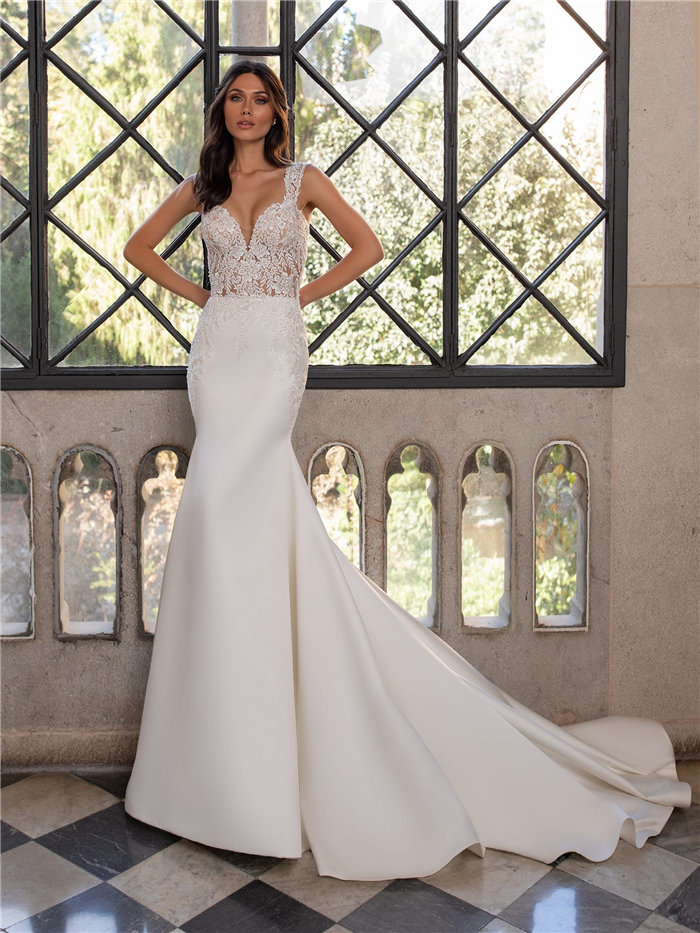 ウェディングドレス サイズオーダー セミオーダー サイズカスタマイズ可 マーメイドライン wedding dress 花嫁 挙式 結婚式 披露宴 二次会 ブライダル ws3275