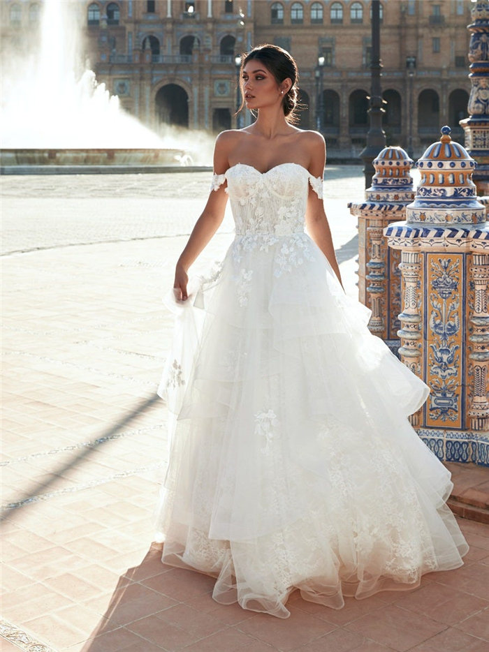 ウェディングドレス サイズオーダー セミオーダー サイズカスタマイズ可 Aライン wedding dress 花嫁 挙式 結婚式 披露宴 二次会 ブライダル ws3276