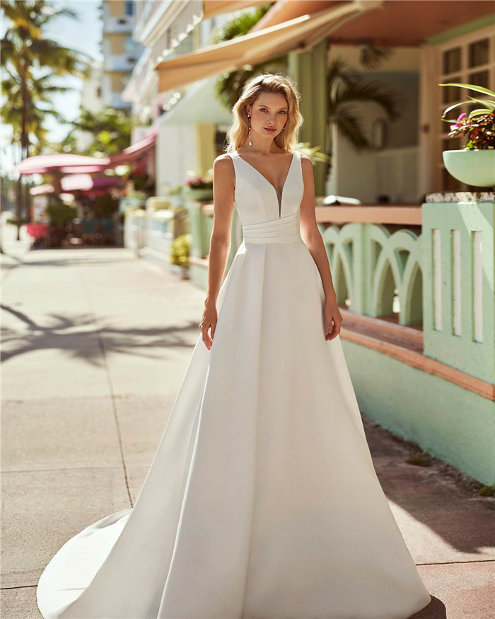 ウェディングドレス セミオーダー サイズカスタマイズ可 手作り wedding dress 花嫁 挙式 結婚式 披露宴 二次会 ブライダル 8S141｜Erinbella