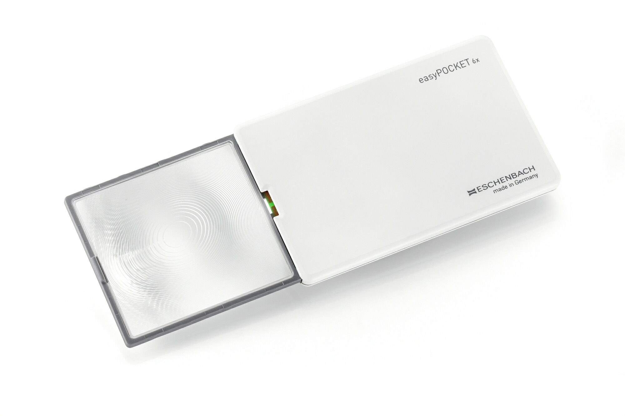 【新商いもの】生やさしい隠し ６倍  歌留多型ルーペ ＬＥＤ付 薄型 持ちはこび用 ルーペ 虫眼鏡 エッシェンバッハ 軽さ