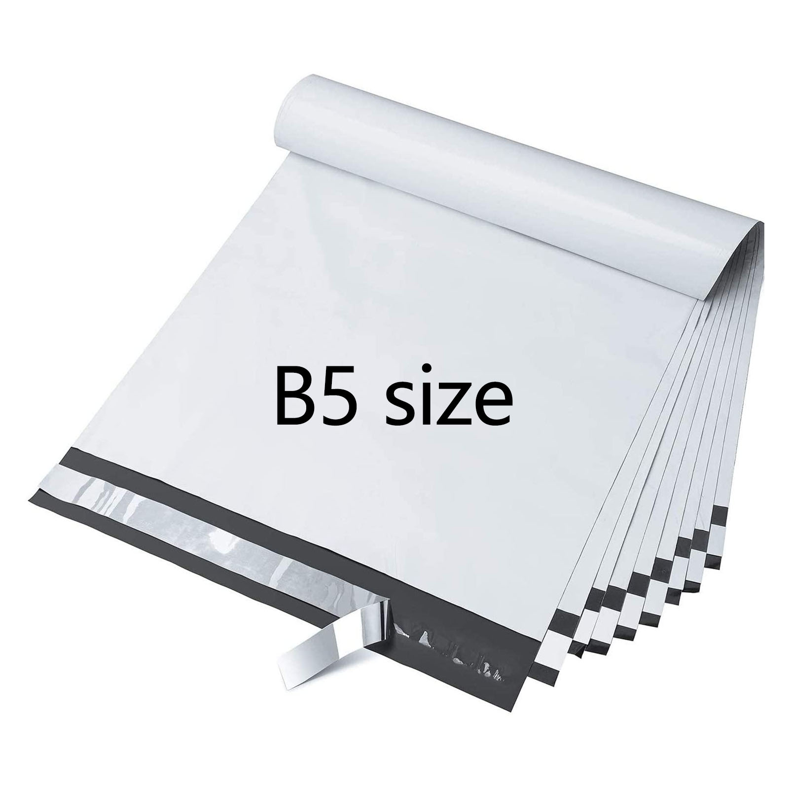 【3000枚】宅配ビニール袋 B5サイズ（200mm×280mm＋フタ40ｍｍ） 宅配ポリ袋 LDPE 配送袋 B5 ECO素材 厚み薄手60ミクロン ホ軽量 破れない 耐久性 耐水性 透けない 宅配袋 梱包 配送用 強力テープ付き 梱包材 テープ付き 静電気防止テープ