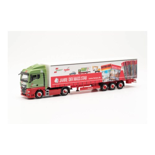 MAN TGX GM カーテンキャンバス セミトレーラー ’Wandt ／ 40 Jahre Der Mass：stab’1／87【HE315555】(ミニカー)