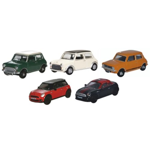 『OXFORD』 ミニ 5台セット(クラシック／クーパーS／1275GT／ニュー／クーペ)1／76【OX76SET79】(ミニカー)