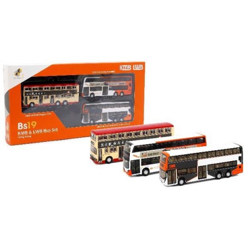 Tiny City Bs19 KMB／LWB バスセット (65636， 65717， 65718) 【KMB2022065】(ミニカー)