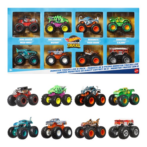 ホットウィールモンスタートラック 1／64 8パックおもちゃ こども 子供 男の子 ミニカー 車 くるま 3歳