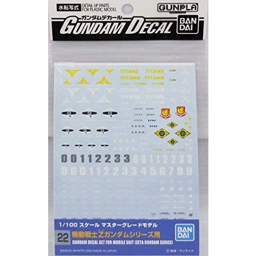 ガンダムデカールNo.22 MG 1/100 機動戦士Zガンダムシリーズ用 (プラモデル)画像