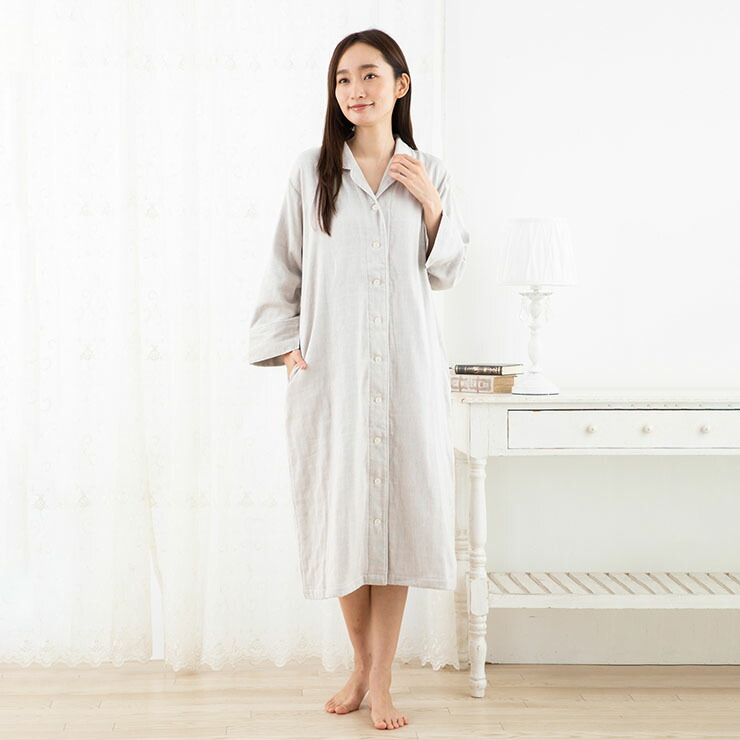 楽天市場 コットンシルク 3重織りガーゼ ワンピース 日本製 レディース ベージュ M L シルク専門店イーズクリエーション
