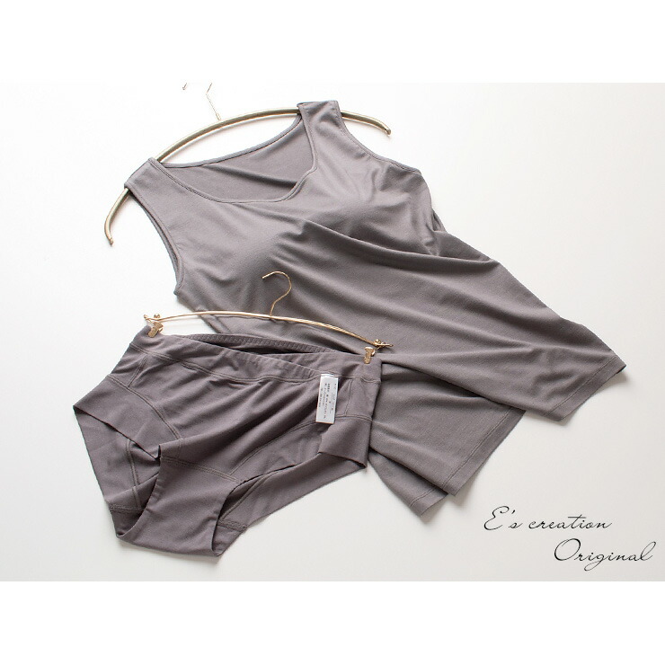 お得なセット シルク カップ付きタンクトップ ゆるラク ストレスフリーショーツ セット レディース グレー M L Butlerchimneys Com