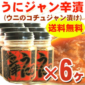 送料無料 うに ウニ ) うにジャン辛漬け　100ｇ×6ヶ（たっぷり600ｇ分）　瓶入り【RCP】02P04Aug13