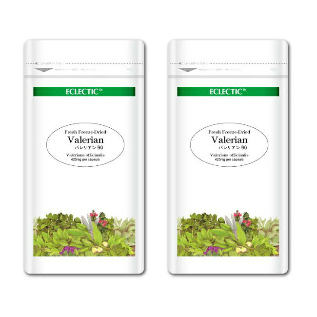 【15％P還元】 バレリアン カノコソウ FFD 425mg 90カプセル Ecoパック 2個セット フレッシュアップグレード規格 ハーブサプリメント ECLECTIC エクレクティック
