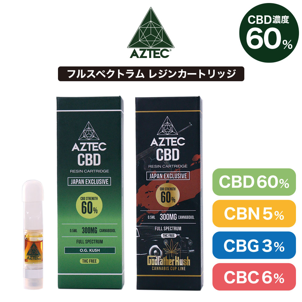 楽天市場】CBD リキッド AZTEC CBD レジン カートリッジ 0.5ml CBD60%+