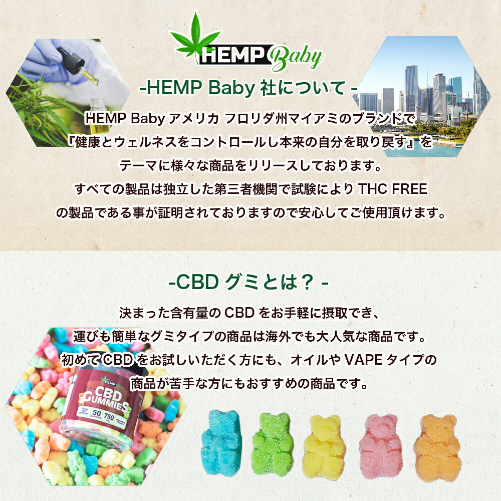 楽天市場 Cbd グミ Hemp Baby ヘンプベビー Cbd750mg 50粒 1粒15mg 高濃度 Cbd Online 楽天市場店