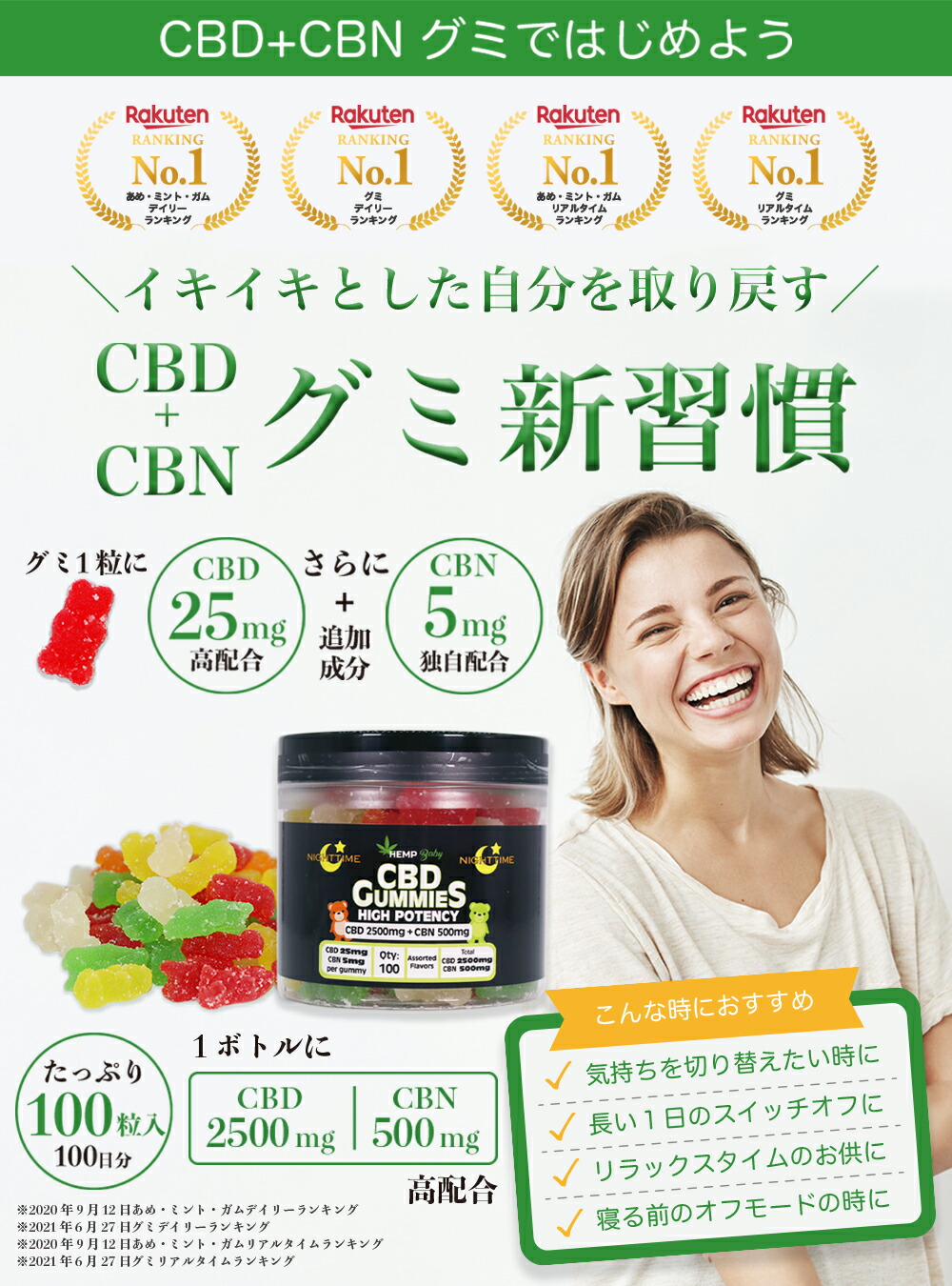 新基準対応】 CBD グミ ぐみ HEMP Baby ヘンプベビー CBD+CBN