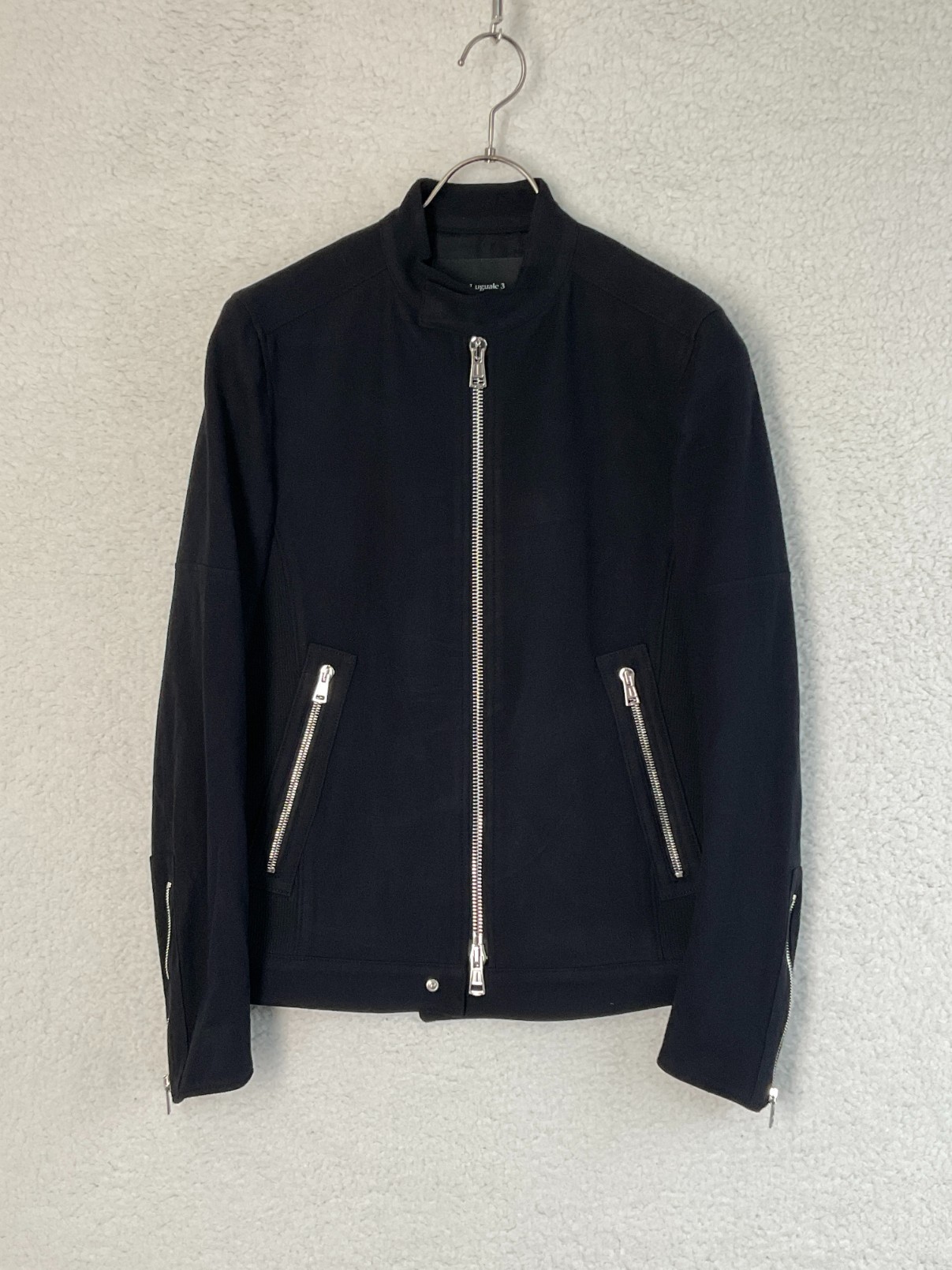1PIU1UGUALE3 BR別注 シングルライダース ジャージー L 1PIU1UGUALE3 × FIXER】 STRETCH LEATHER SEMI W-RIDERS