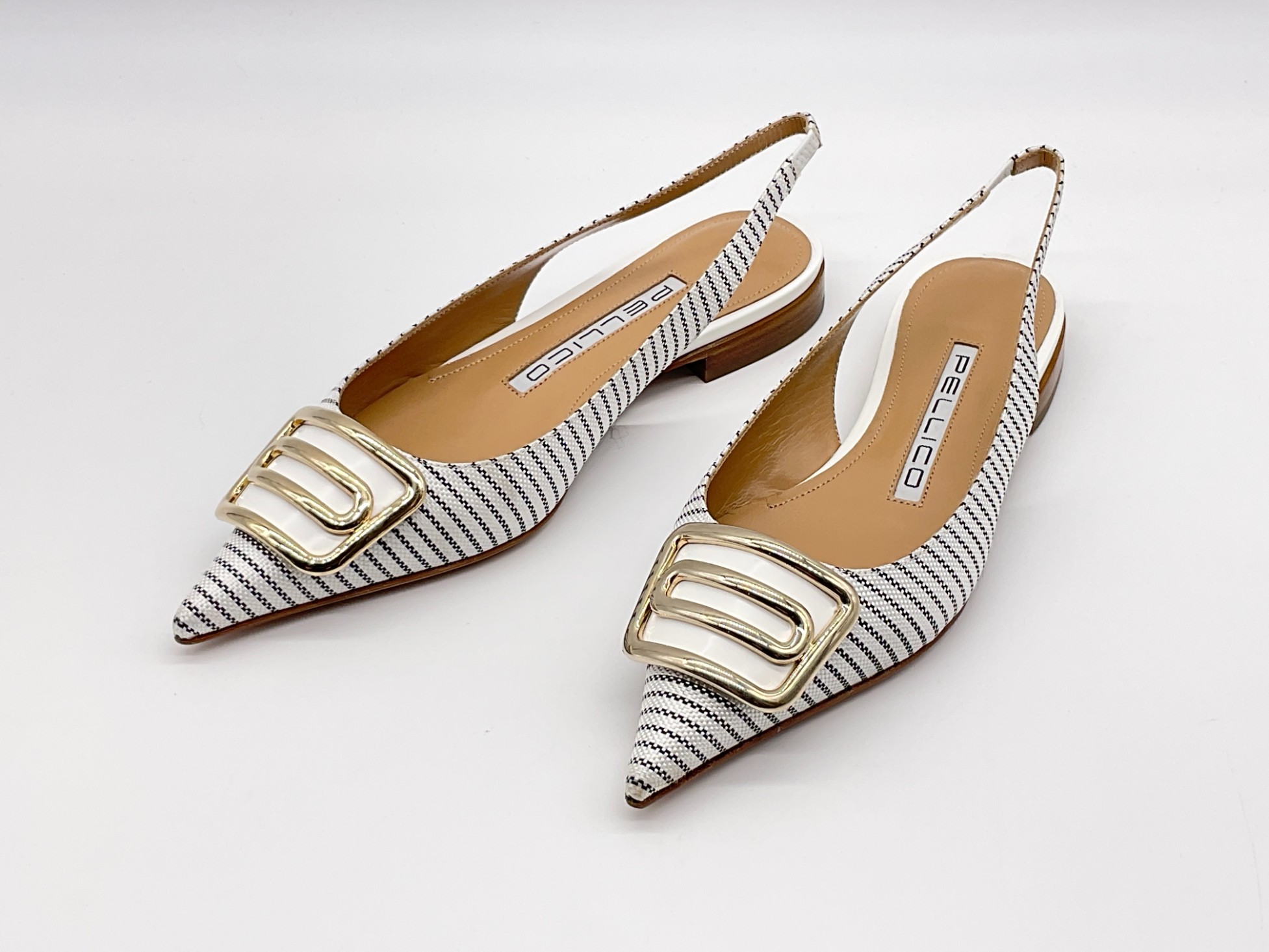 楽天市場】新品 PELLICO ペリーコ 37 ホワイト×ブラック ストライプ