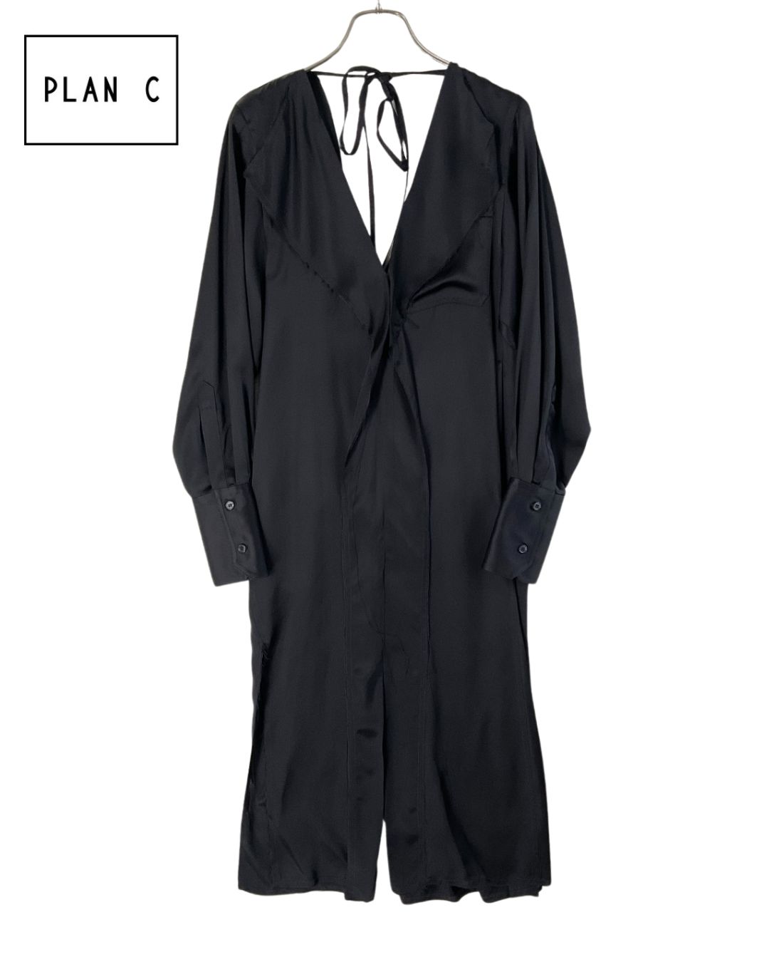 PLAN C プランシー 32.ABCAE58KZ0TV003 レーヨンドレープドレス　ワンピ 未使用 38 ブラック｜TREND STOCK 店