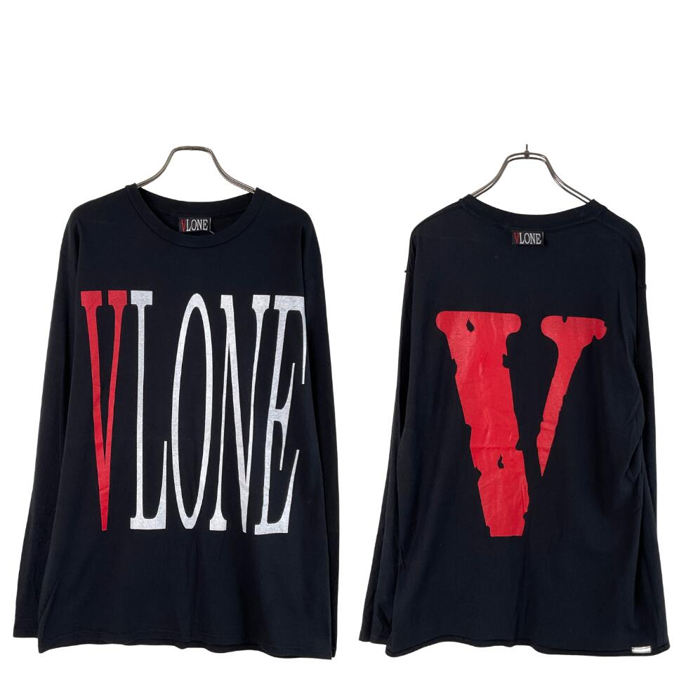 VLONE ヴィーロン Reversible Logo L/S Tee ヴィーローン リバーシブルロゴロングスリーブTシャツ 長袖 ロンT - ブラック|TREND STOCK 店