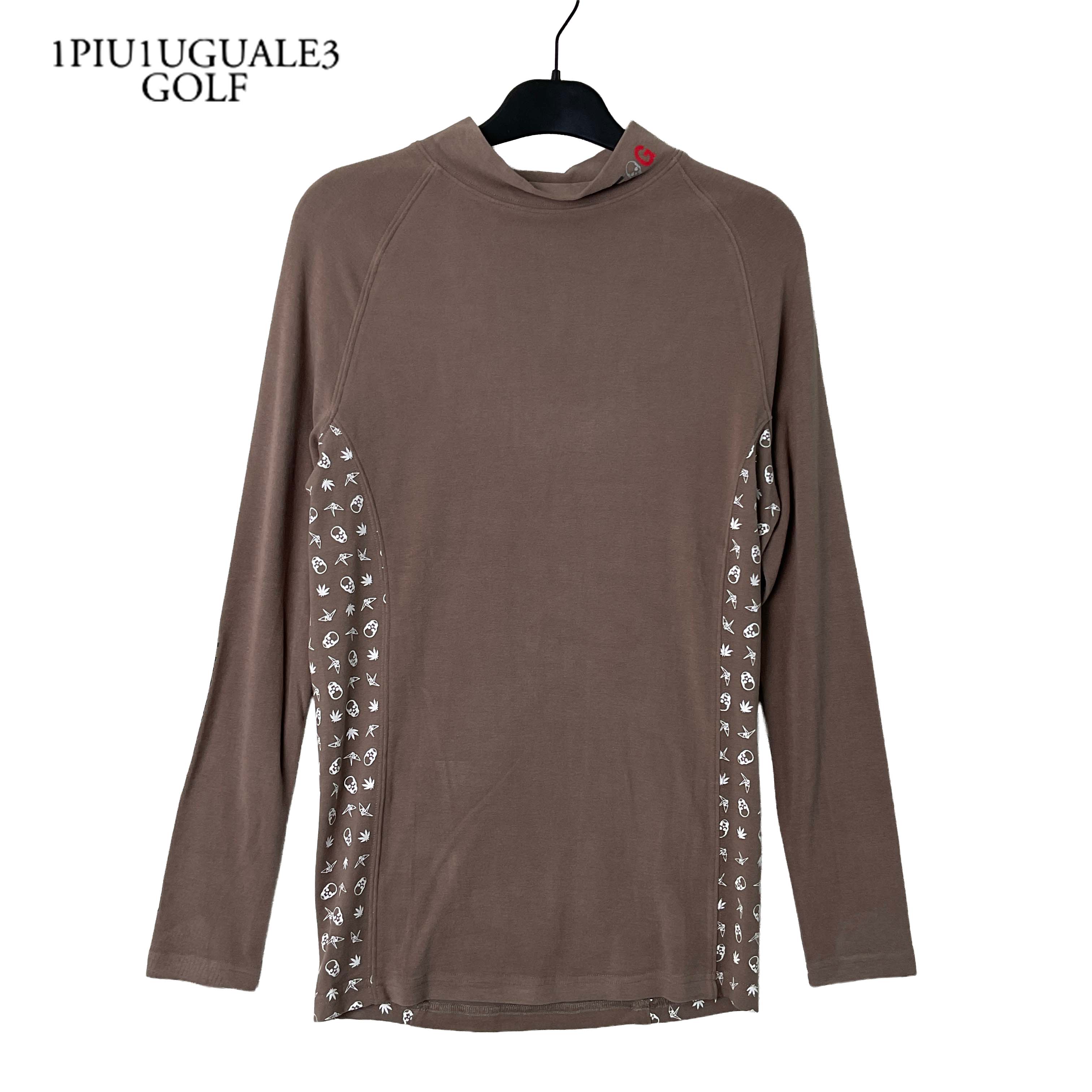 1PIU1UGUALE3 GOLF ウノピゥウノ ゴルフ × lucien pellat-finet ルシアン ペラフィネ  ゴルフ  GRT163-ARN027 RAGLAN L/S UV INNER ラグランモックネックカットソー 新品 3 ベージュ