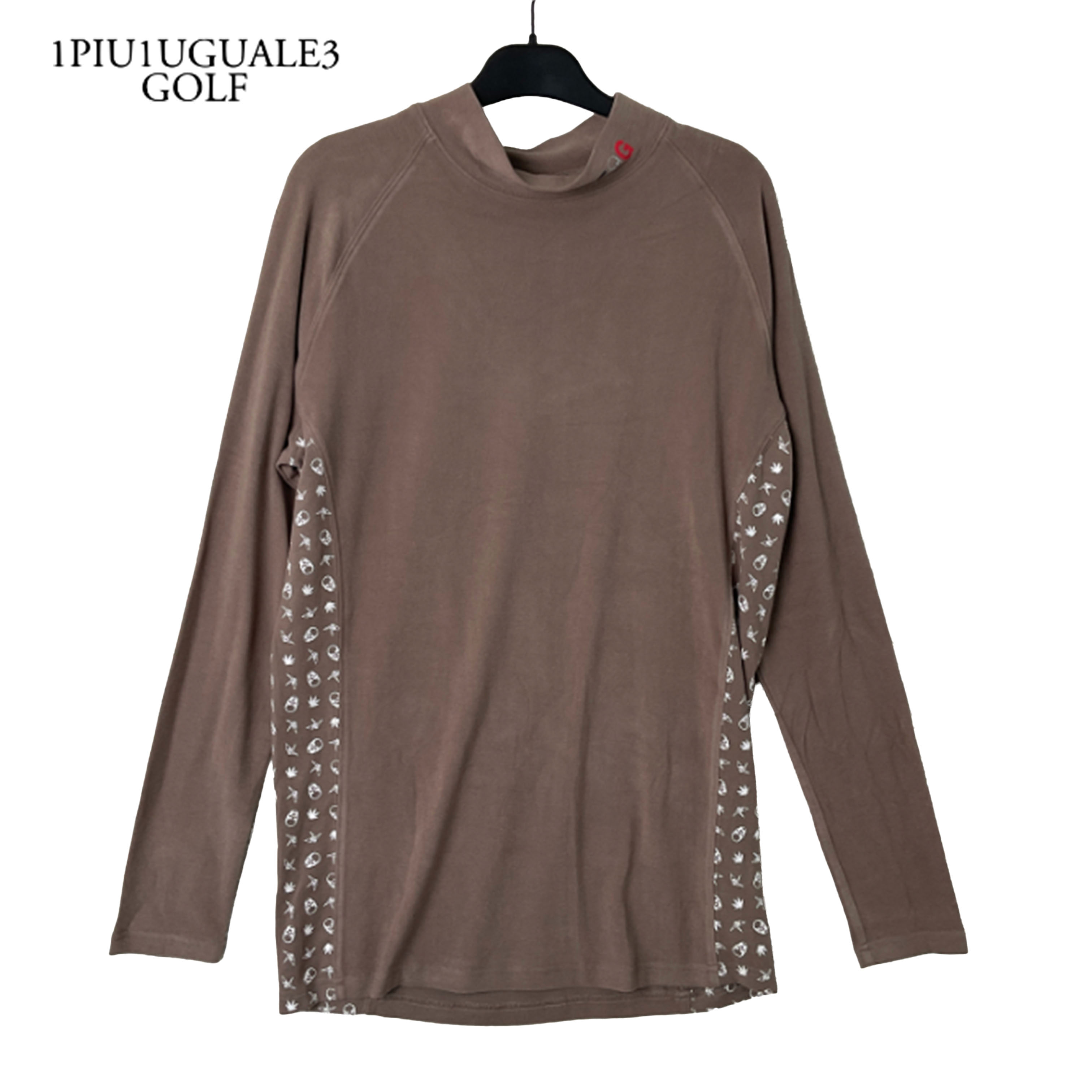 1PIU1UGUALE3 GOLF ウノピゥウノ ゴルフ × lucien pellat-finet ルシアン ペラフィネ  ゴルフ  GRT163-ARN027 RAGLAN L/S UV INNER ラグランモックネックカットソー 新品 6 ベージュ