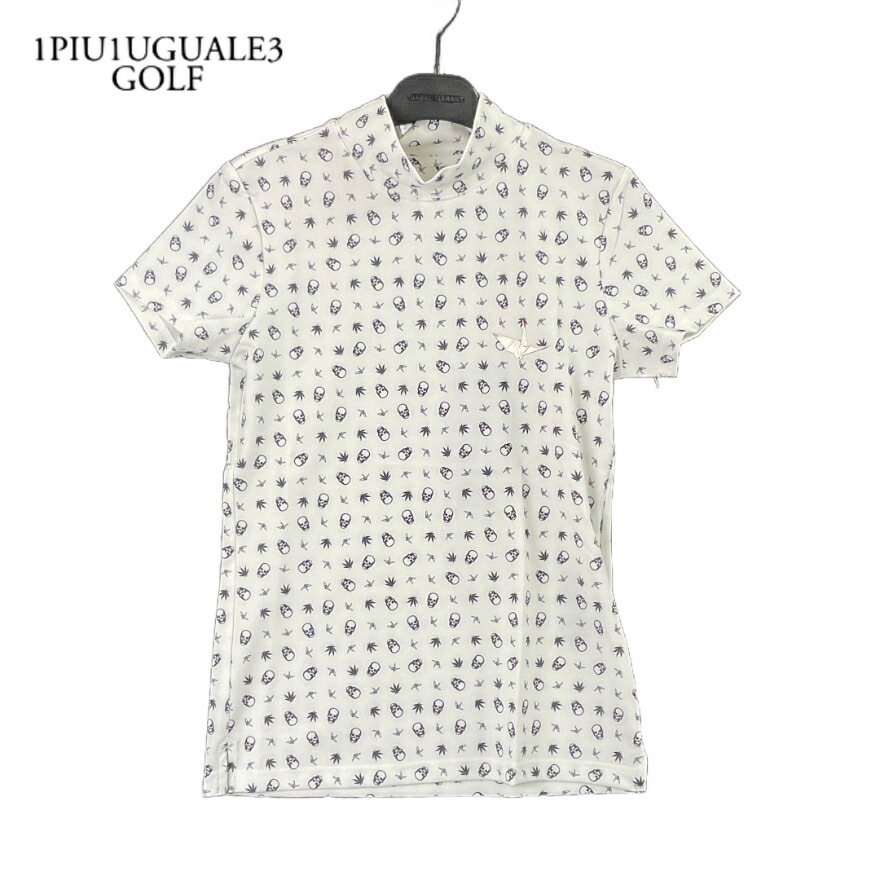 1PIU1UGUALE3 GOLF ウノピゥウノ ゴルフ × lucien pellat-finet ルシアン ペラフィネ ゴルフ GST090-POE322 ペラフィネコラボモックネック半袖シャツ 新品 2 ホワイト
